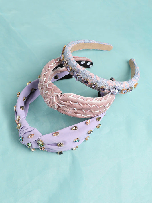 Set of 3 Embellished Hairband