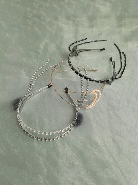Set of 3 Embellished Hairband