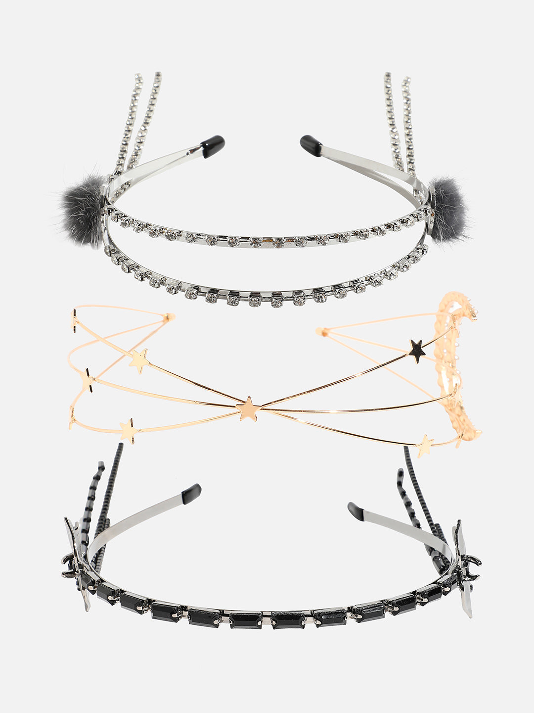 Set of 3 Embellished Hairband