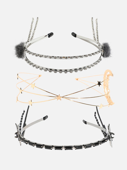 Set of 3 Embellished Hairband