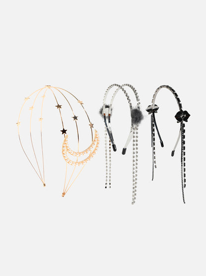 Set of 3 Embellished Hairband
