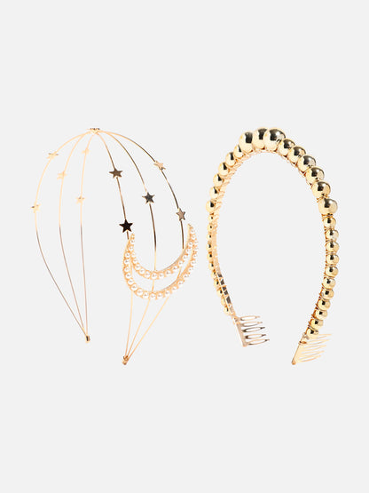 Set of 2 Beaded Hairband