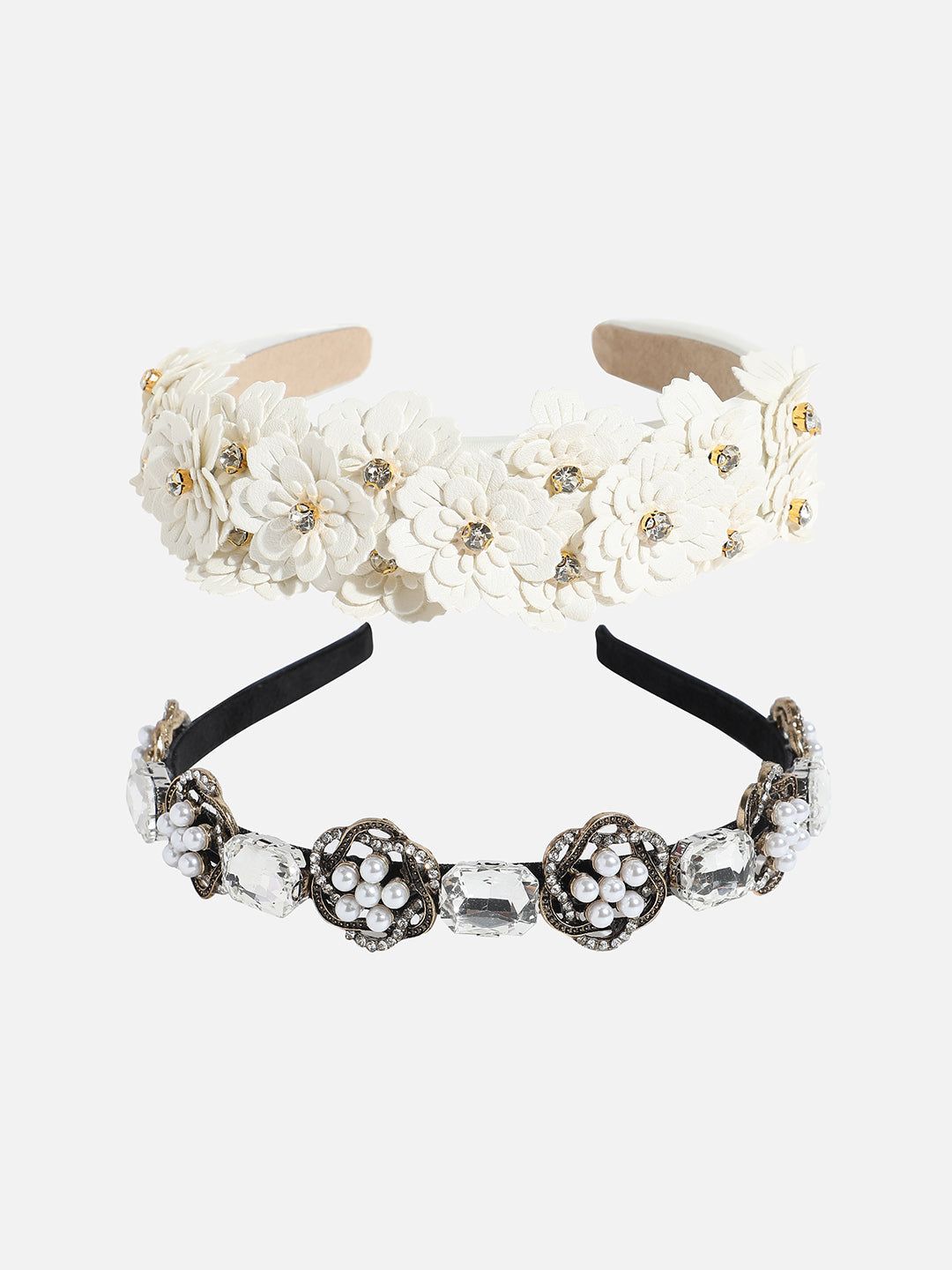 Gilded Elegance Set of 2 Embellished Hairband