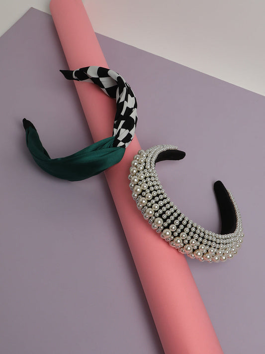 Fashion Maven Set of 2 Beaded Hairband