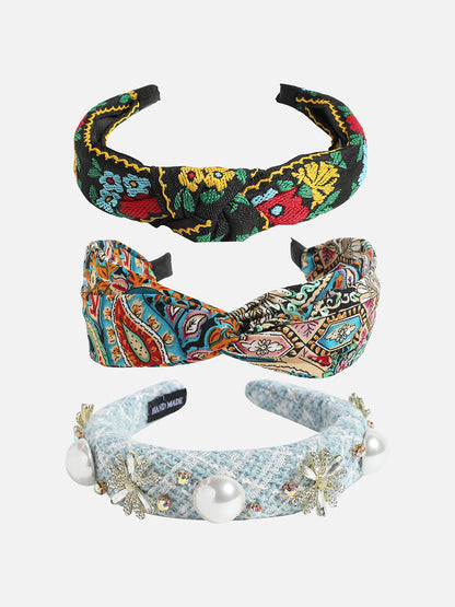 Set of 3 Beaded Hairband