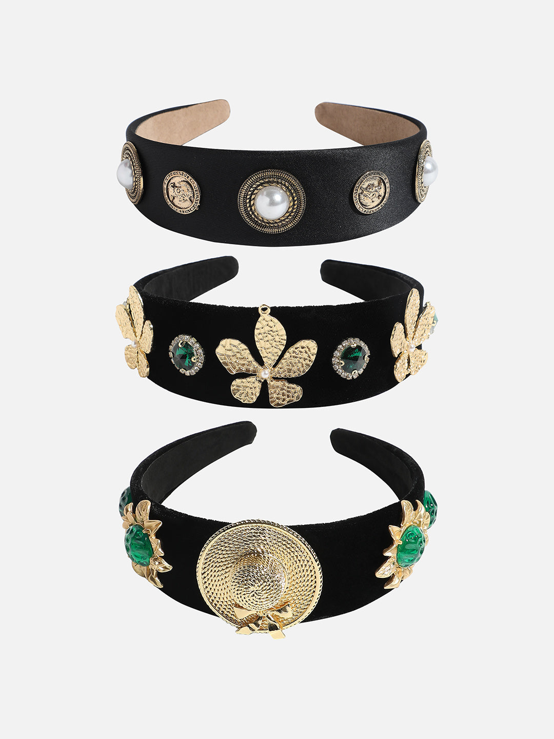 Sophisticated Glam Set of 3 Embellished Hairband