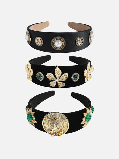 Sophisticated Glam Set of 3 Embellished Hairband