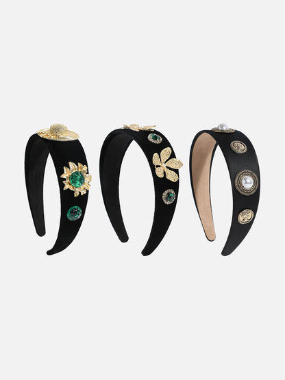 Sophisticated Glam Set of 3 Embellished Hairband