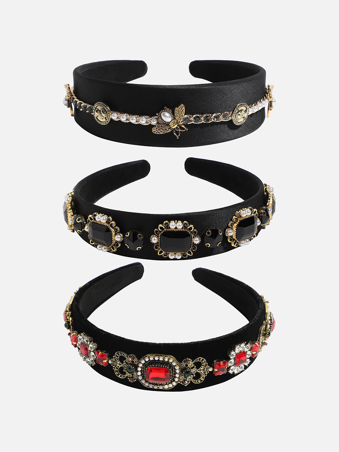 Set of 3 Embellished Hairband