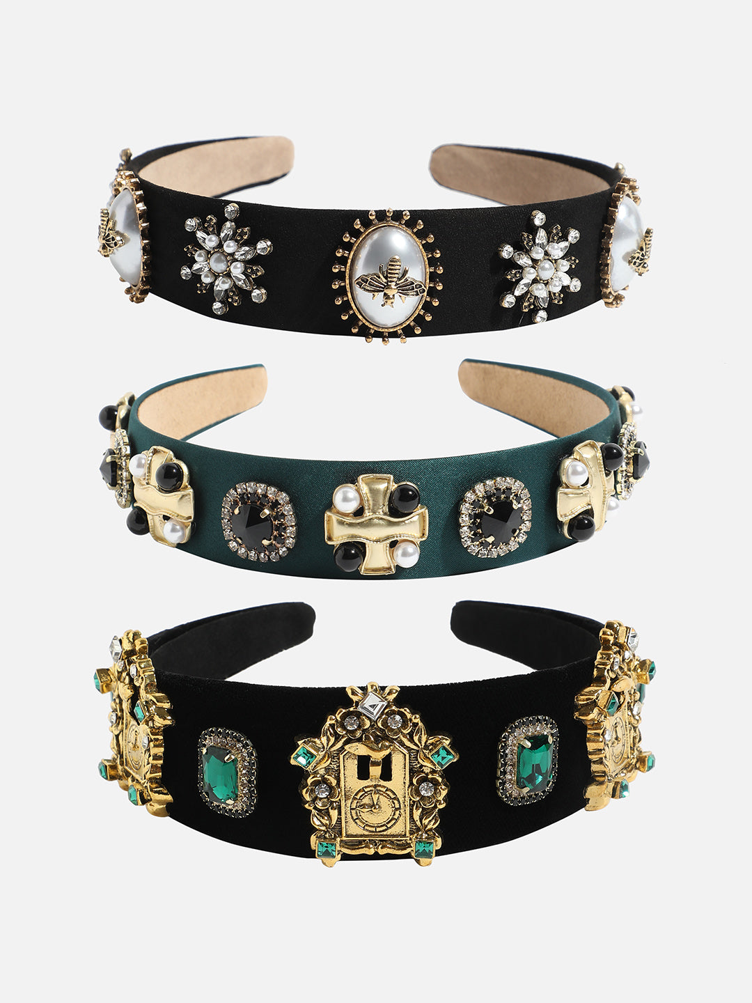 Set of 3 Embellished Hairbands