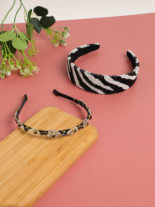 Set of 2 Embellished Hairband