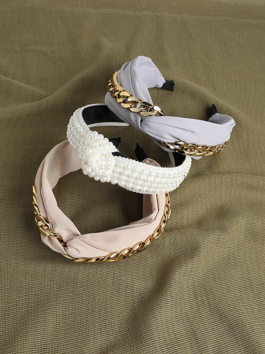 Elegant Extravaganza Set of 3 Embellished Hairband