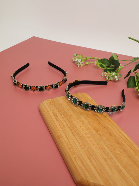 Gilded Glamour Set of 2 Embellished Hairband