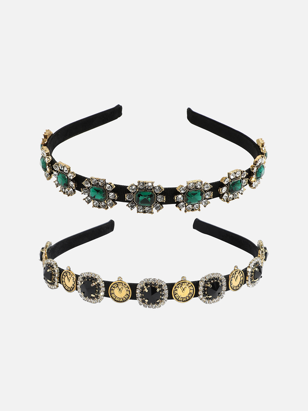 Gilded Glamour Set of 2 Embellished Hairband