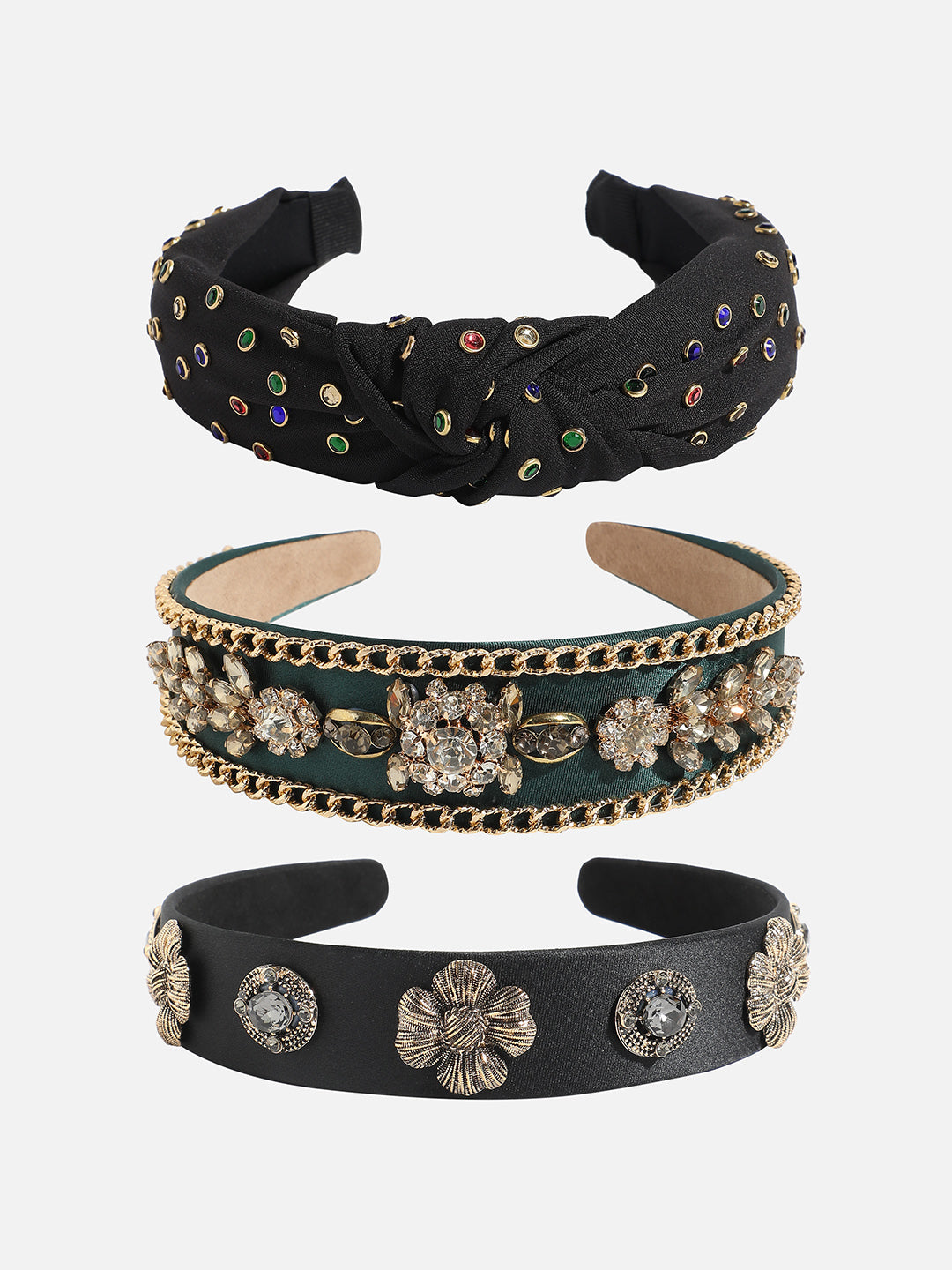Set of 3 Embellished Hairband