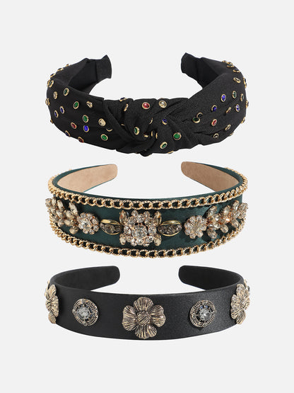 Set of 3 Embellished Hairband