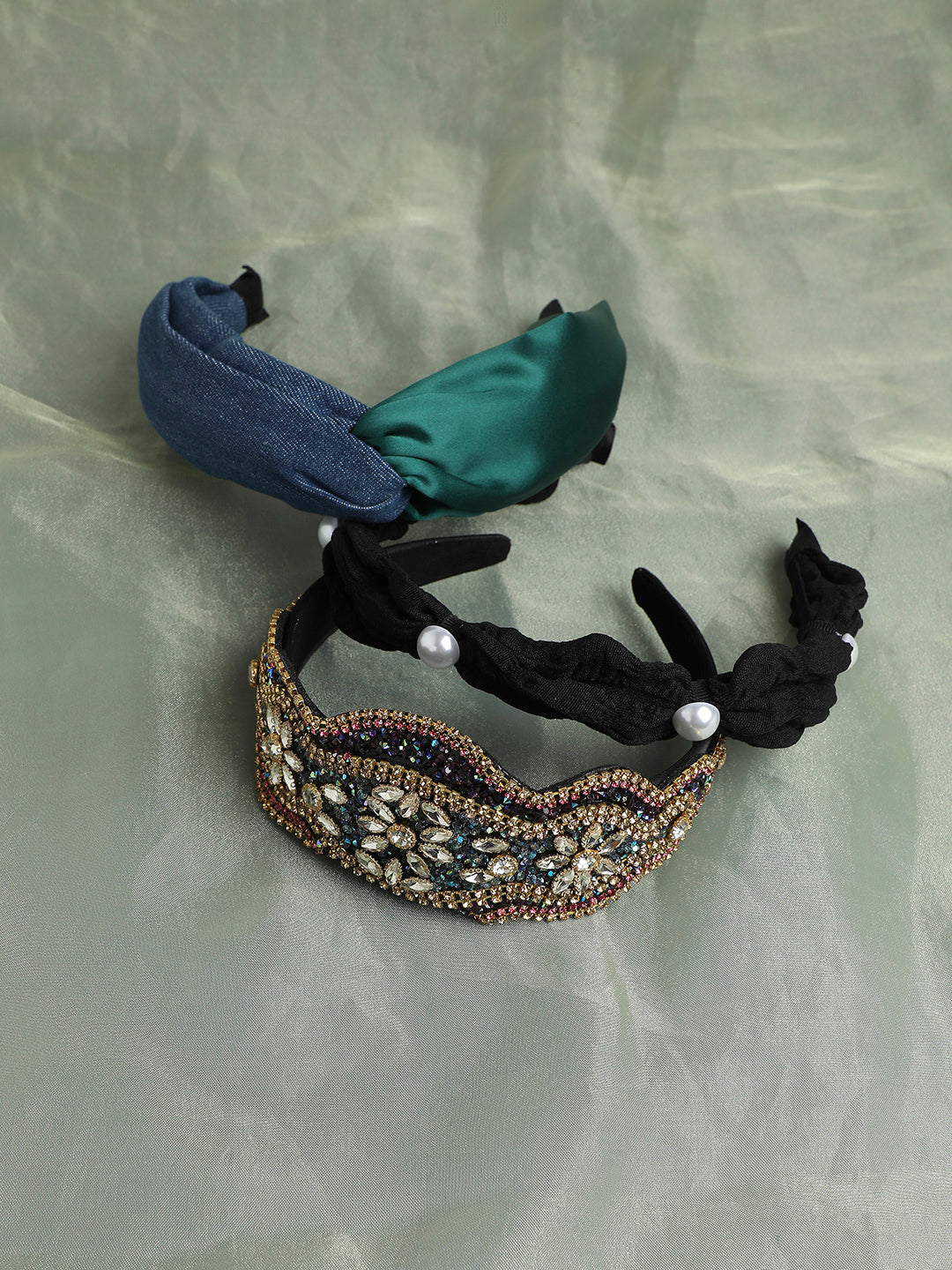 Fashionably Floral Set of 3 Embellished Hairband