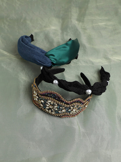 Fashionably Floral Set of 3 Embellished Hairband