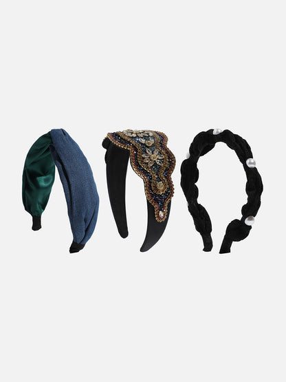 Fashionably Floral Set of 3 Embellished Hairband