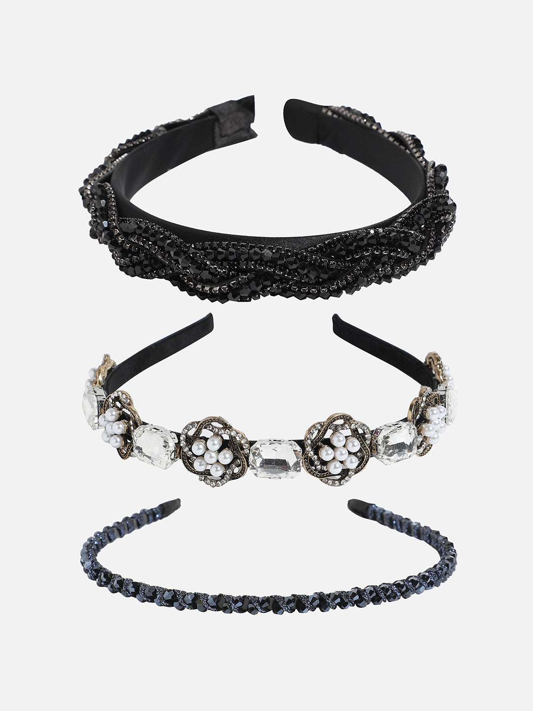 Set of 3 Embellished Hairbands