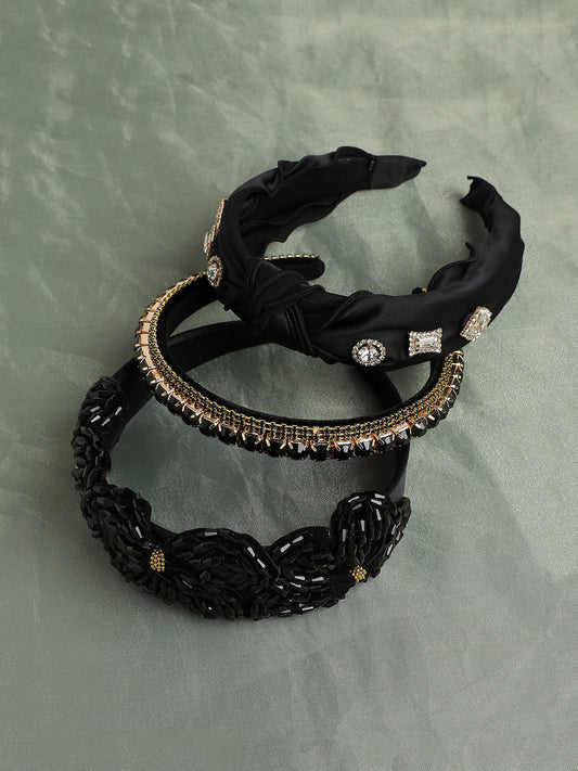 Set of 3 Embellished Hairband