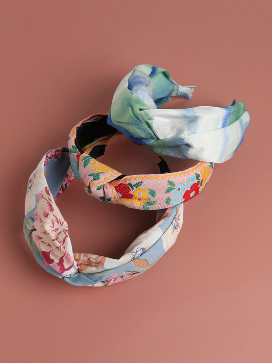 Bohemian Rhapsody Set of 3 Floral Printed Hairband