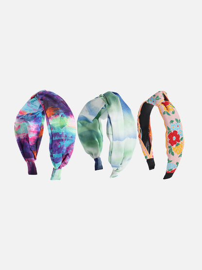Bohemian Rhapsody Set of 3 Floral Printed Hairband