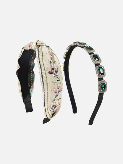 Pearl Perfection Set of 2 Embellished Hairband