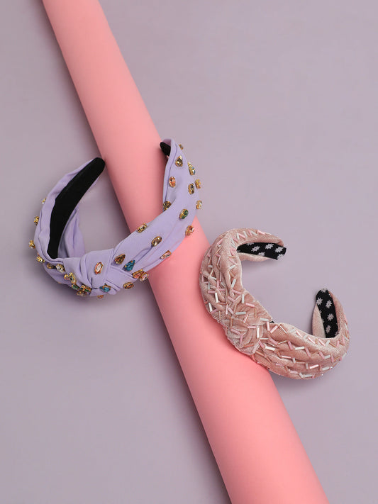 Set of 2 Embellished Hairbands