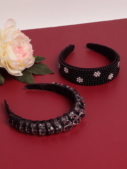 Feminine Finesse Set of 2 Beaded Hairband