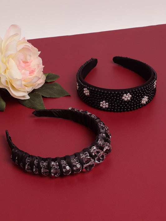 Feminine Finesse Set of 2 Beaded Hairband