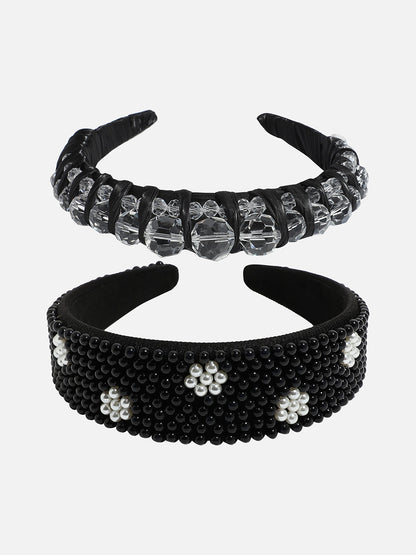 Feminine Finesse Set of 2 Beaded Hairband