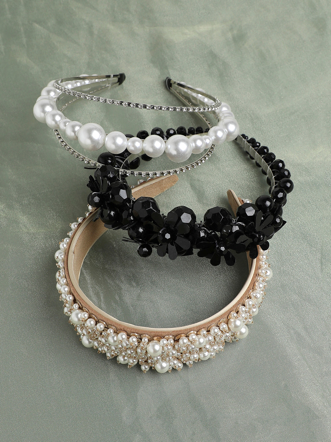 Set of 3 Beaded Hairbands