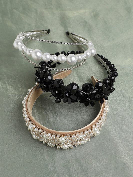 Set of 3 Beaded Hairbands