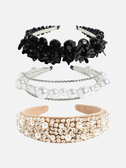 Set of 3 Beaded Hairbands