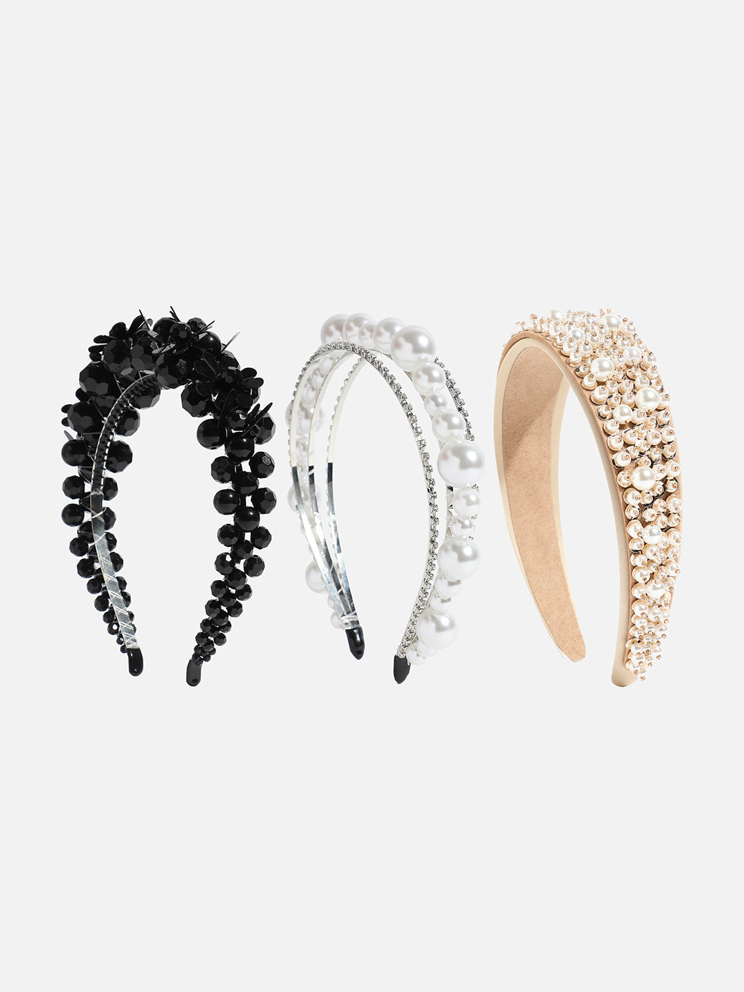 Set of 3 Beaded Hairbands