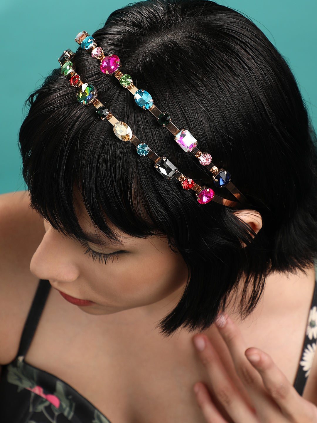 Retro Revival Set of 3 Beaded Hairband
