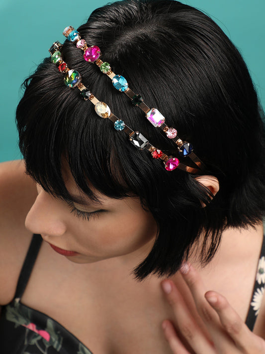 Retro Revival Set of 3 Beaded Hairband