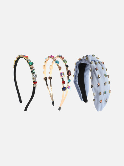 Retro Revival Set of 3 Beaded Hairband
