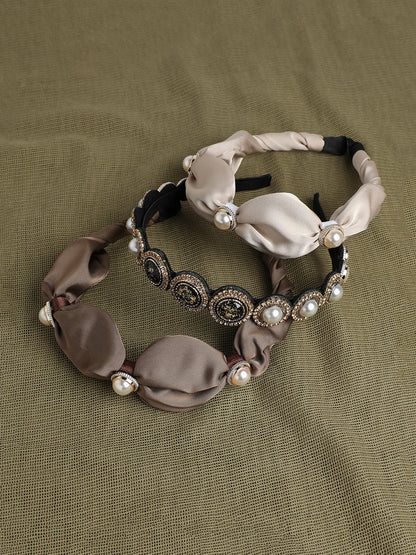 Set of 3 Beaded Hairband