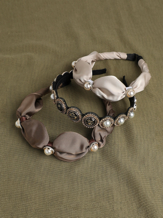Set of 3 Beaded Hairband