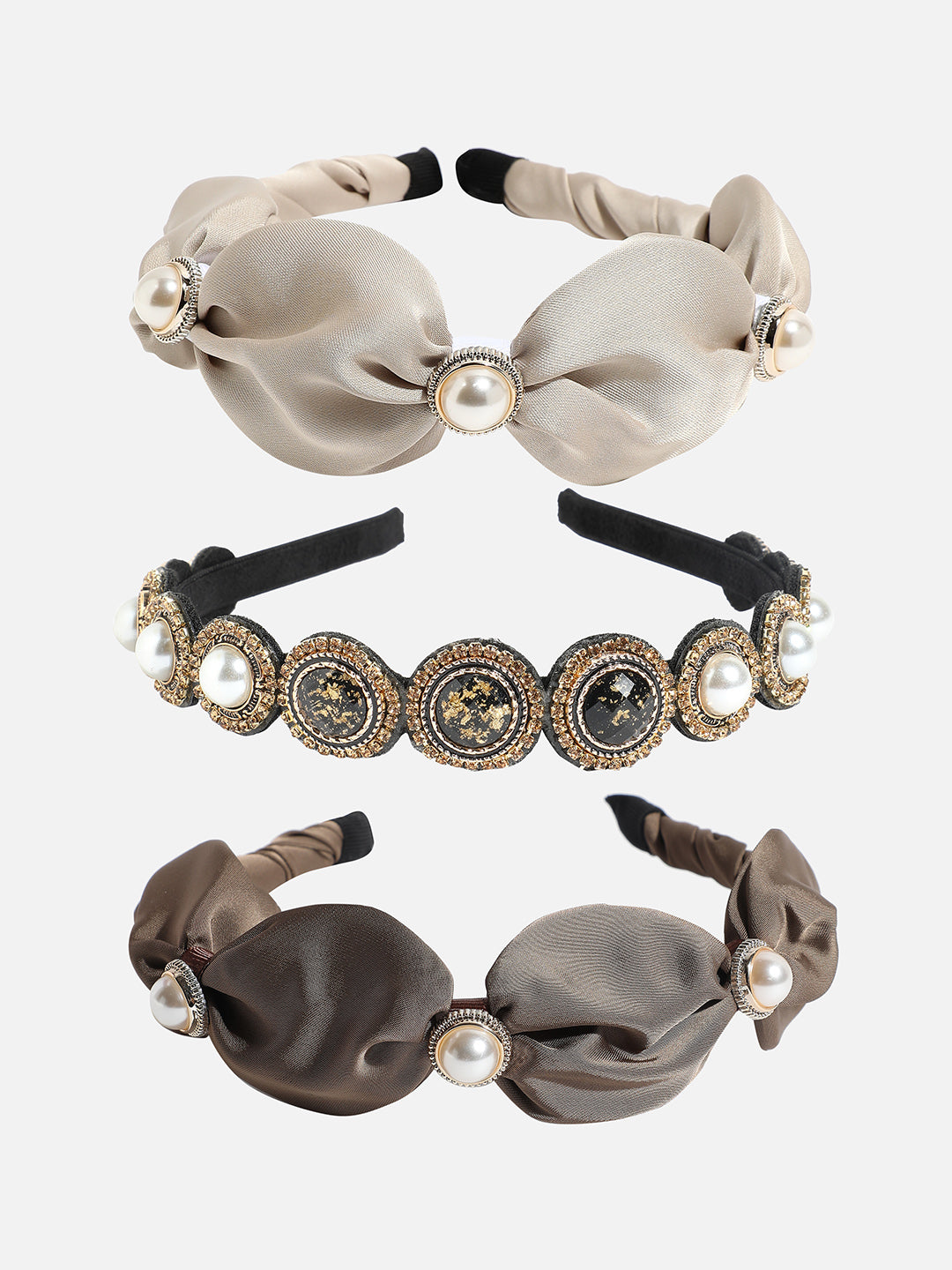 Set of 3 Beaded Hairband
