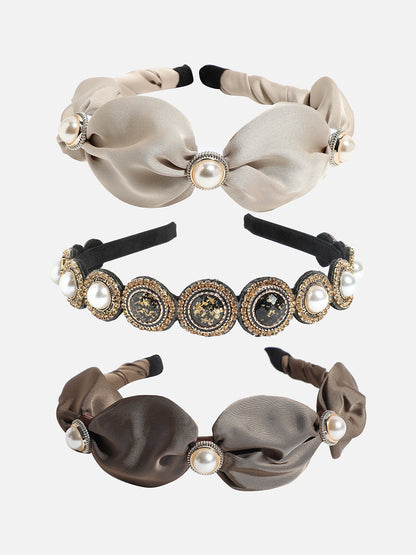 Set of 3 Beaded Hairband