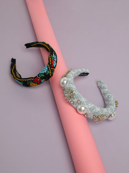Set of 2 Embellished Hairbands