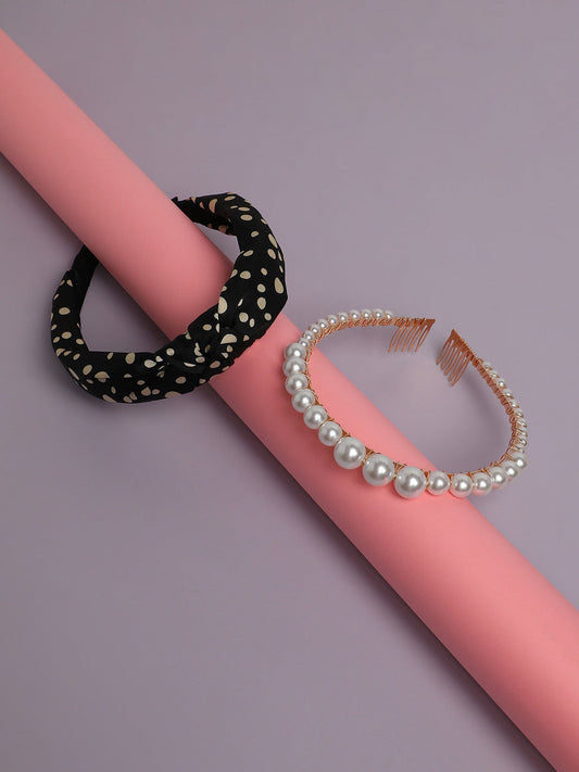 Set of 2 Beaded Hairband