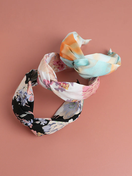 Set of 3 Floral Printed Hairband