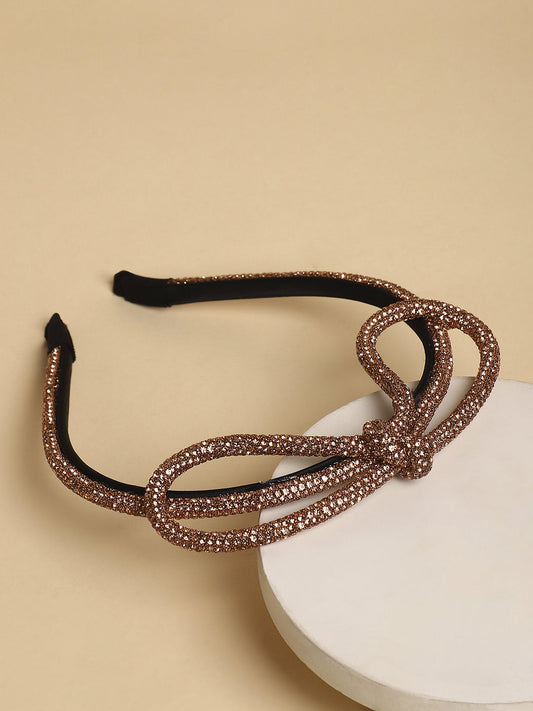 The Bijou Bow Hairband - Antique Gold-SOHIBD6120