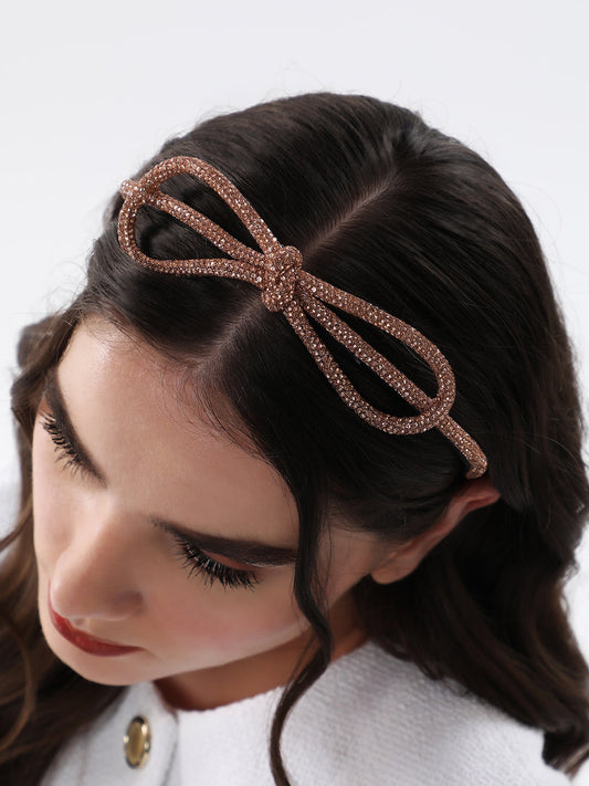 The Bijou Bow Hairband - Antique Gold-SOHIBD6120