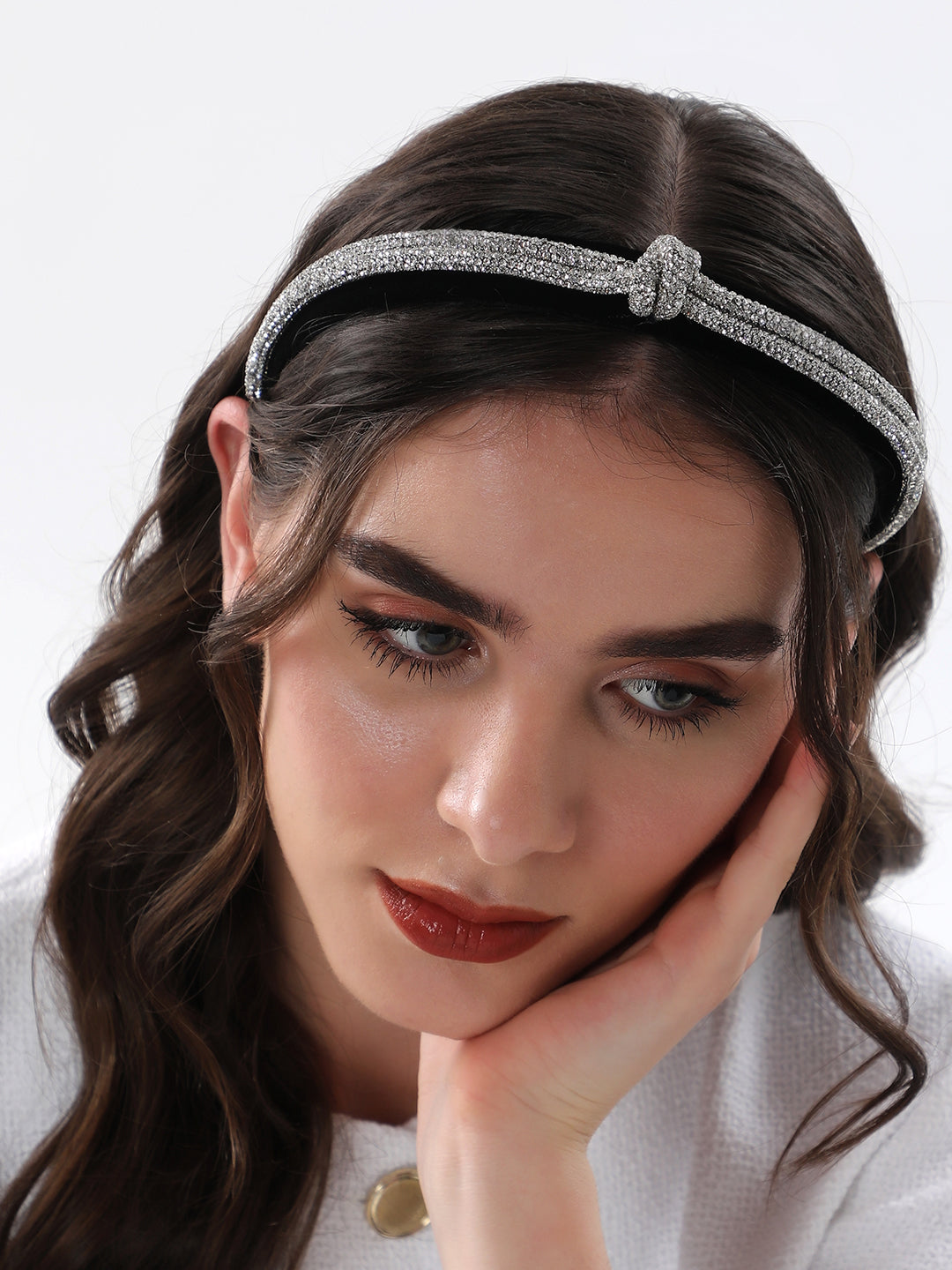 The Bijou Bow Hairband - Antique Gold-SOHIBD6120