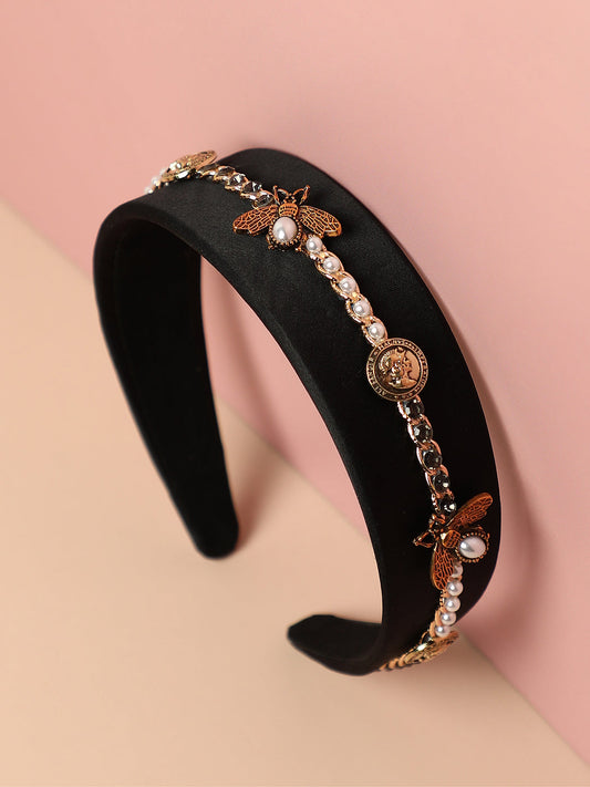 Women's The Tweed Knot Hairband - Charcoal Black